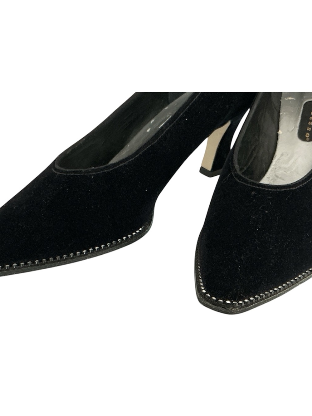 Vintage Fiori Di Lusso Women’s Suede Evening Pumps w Rhinestones 10, 3” Heel